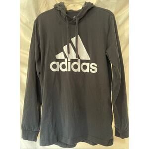 ADIDAS Hoodie Shirt Men's Medium Black Long Sleeve Casual Sport Athletic